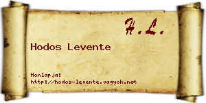 Hodos Levente névjegykártya
